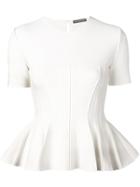 Alexander Mcqueen Pleated Hem Blouse - White