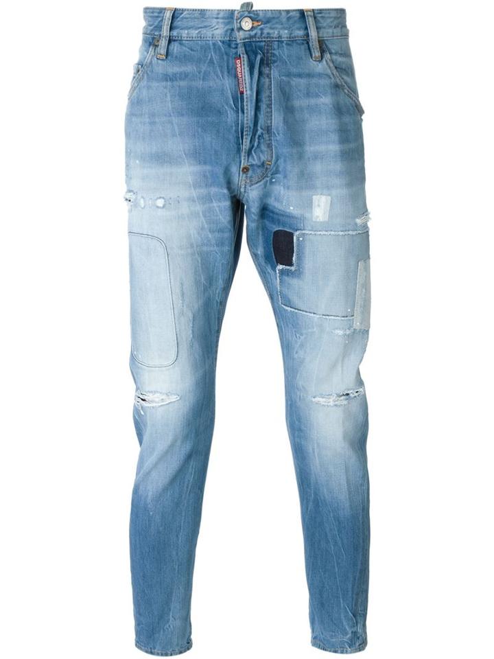 Dsquared2 Classic Kenny Twist Jeans, Men's, Size: 44, Blue, Cotton/polyester/calf Leather