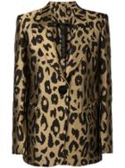 Petar Petrov Justin Tailored Leopard Print Jacket - Gold