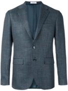 Boglioli Check Pattern Blazer, Men's, Size: 50, Grey, Virgin Wool/silk/linen/flax/cupro