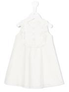 La Stupenderia - Embroidered Ruffled Bib Dress - Kids - Cotton - 18 Mth, White