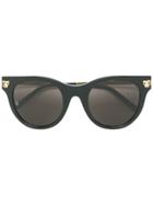 Cartier Round Frame Panther Sunglasses - Black