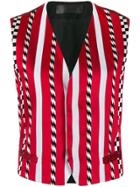 Haider Ackermann Fitted Contrast Stripe Waistcoat - Red