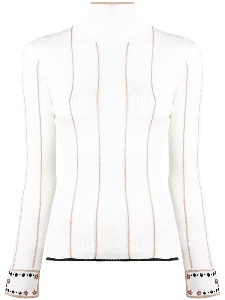 Fendi Crystal Bead Embellished Jumper - White