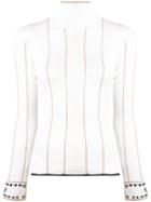 Fendi Crystal Bead Embellished Jumper - White