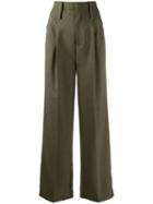 Erika Cavallini High-waisted Pleated Trousers - Green