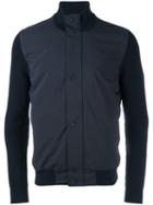 Z Zegna Stand Up Collar Contrast Jacket, Men's, Size: Xl, Blue, Polyester/polyamide