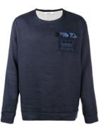 Valentino Embellished Military Patch Sweatshirt - Blue