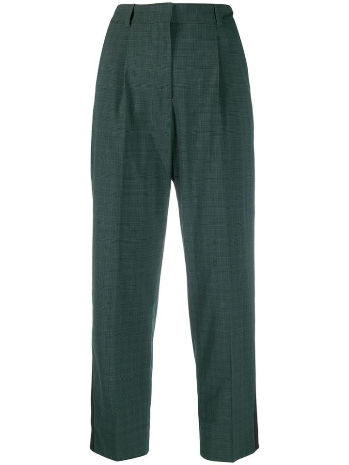 Calvin Klein Checkered Pattern Trousers - Green