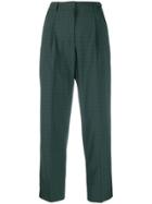 Calvin Klein Checkered Pattern Trousers - Green