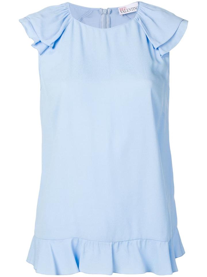 Red Valentino Ruffled Hem Top - Blue