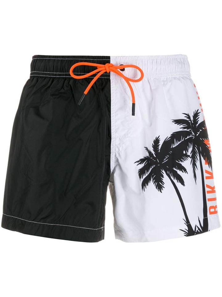 Dirk Bikkembergs Palm Print Shorts - Black