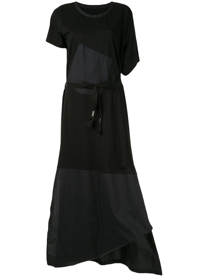 Taylor Application Asymmetric Long Dress - Black