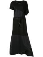 Taylor Application Asymmetric Long Dress - Black