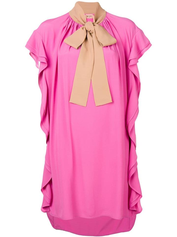 Nº21 Bow Detailed Ruffled Dress - Pink