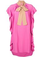 Nº21 Bow Detailed Ruffled Dress - Pink