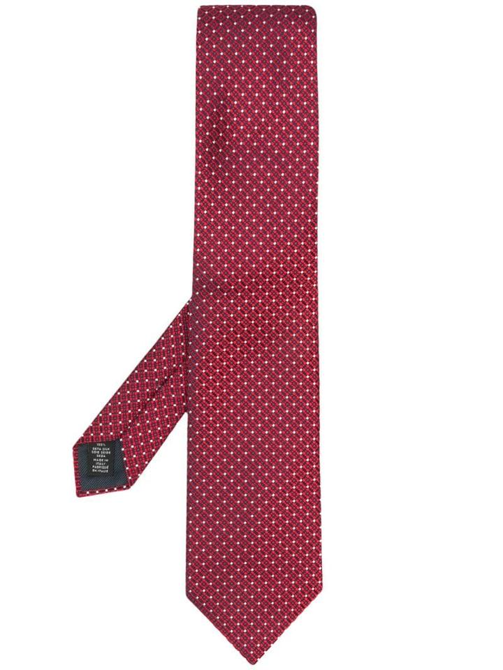 Ermenegildo Zegna Fantasia Geometric Pattern Tie - Red