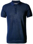 Roberto Collina Net Polo Shirt, Men's, Size: 48, Blue, Cotton