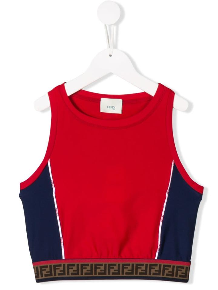 Fendi Kids Cropped Tank Top - Red