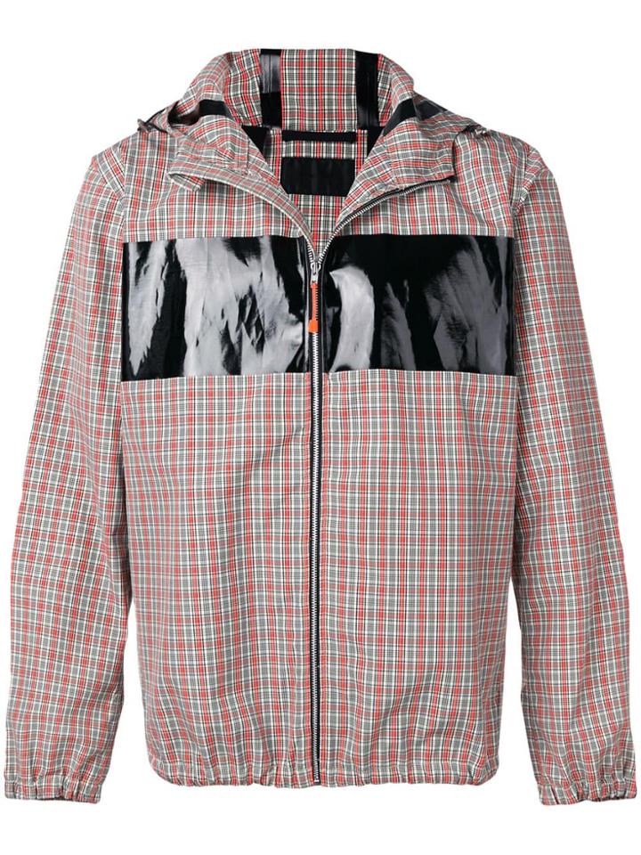 Helmut Lang Logo Checked Windbreaker Jacket - Neutrals