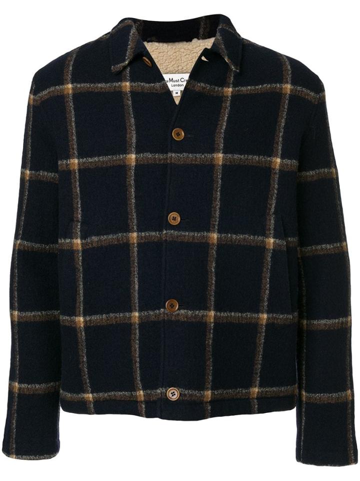 Ymc Check Shirt Jacket - Blue