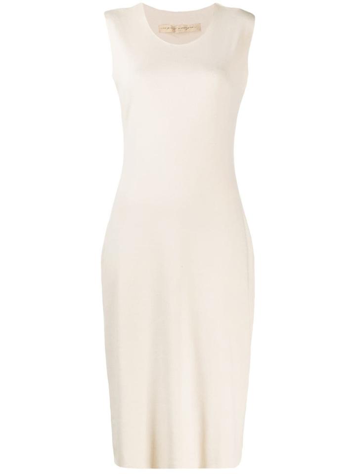 Raquel Allegra Round Neck Midi Dress - Neutrals