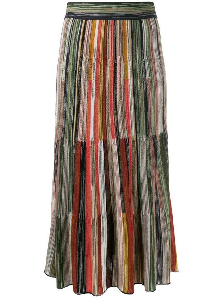 Missoni Striped Knitted Skirt - Green
