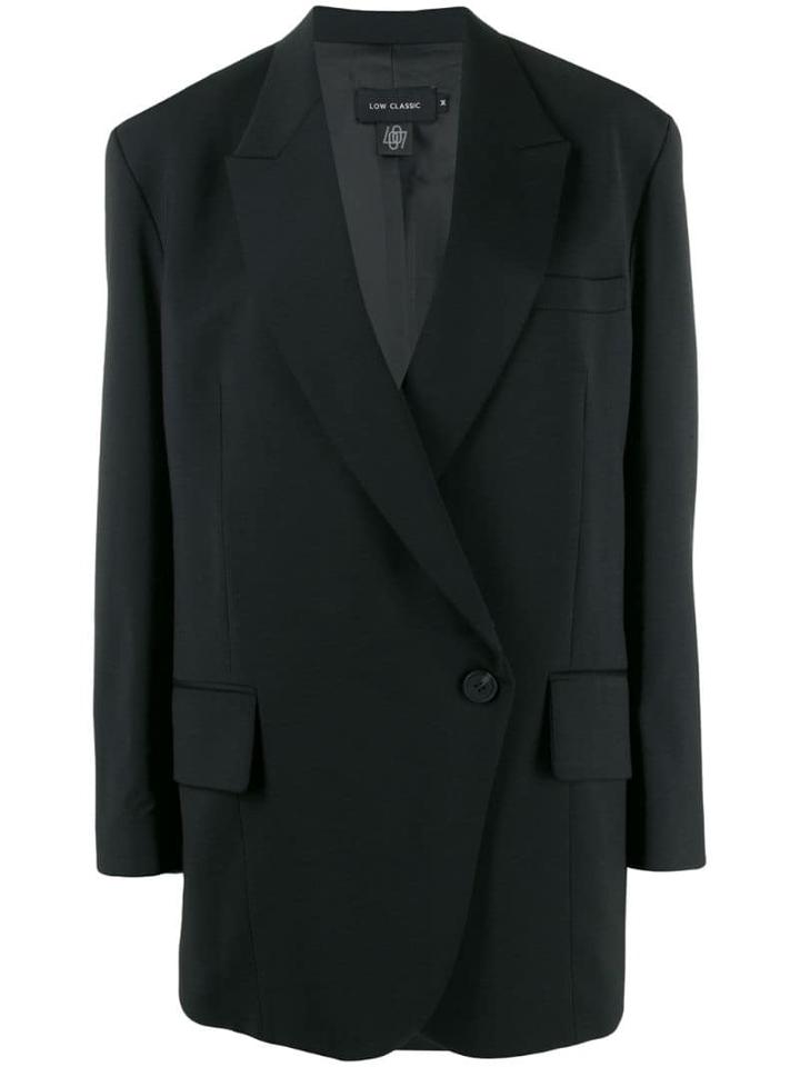 Low Classic Off-center Button Jacket - Black