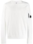 Cp Company Logo Sweatshirt - White