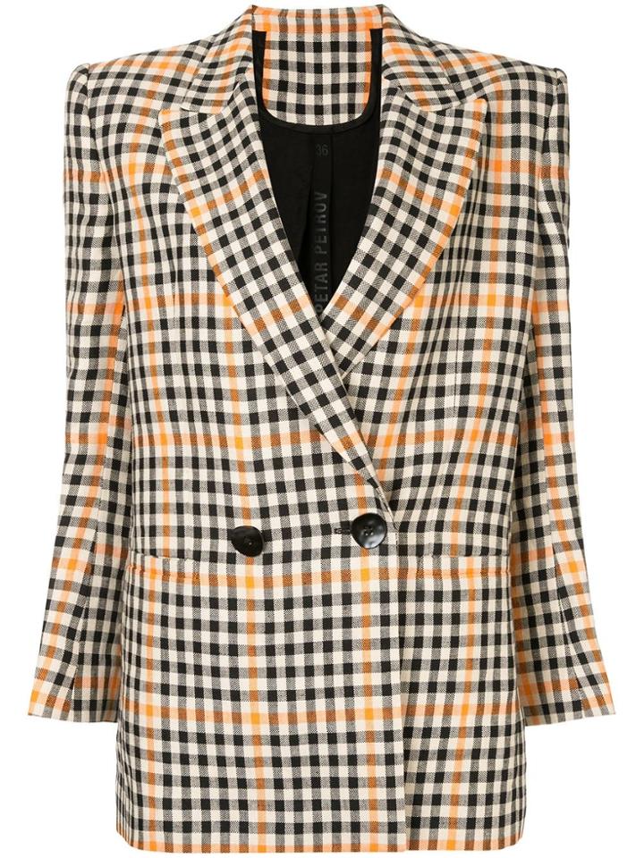Petar Petrov Double-breasted Check Blazer - Multicolour