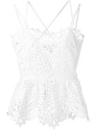 Perseverance London Lace Peplum Camisole Top, Women's, Size: 6, White, Polyester