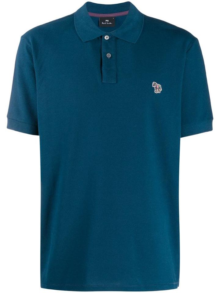 Ps Paul Smith Zebra Patch Polo Shirt - Blue