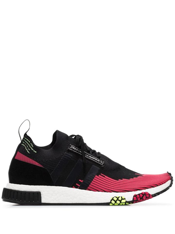 Adidas Black And Red Nmd Racer Solar Sneakers