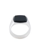 Tom Wood Cushion Onyx Signet Ring, Adult Unisex, Size: 60, Metallic
