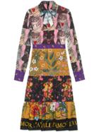 Gucci Patchwork Print Viscose Dress - Multicolour