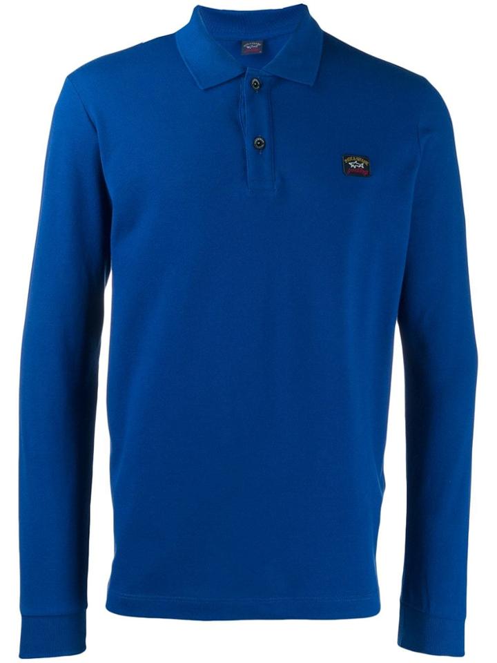 Paul & Shark Logo Embroidered Polo Shirt - Blue