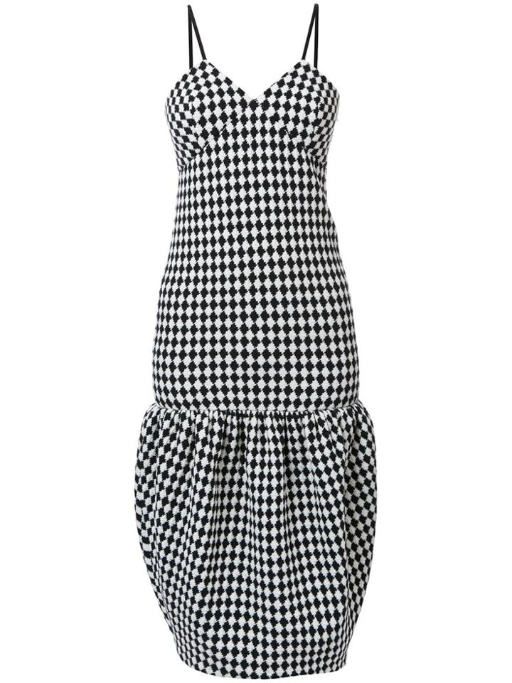 Victoria Beckham Checked Midi Dress - White