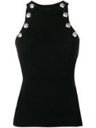 Balmain Button Detail Tank Top - Black