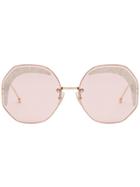 Fendi Eyewear Octagonal Frame Sunglasses - Pink