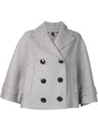 Burberry Wide Sleeve Crop Jacket, Women's, Size: Small, Grey, Cashmere