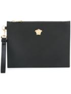 Versace Medusa Clutch, Men's, Black, Cotton/polyurethane/pvc