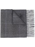 Canali Checked Winter Scarf - Grey