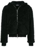 Amiri Furry Hooded Jacket - Black