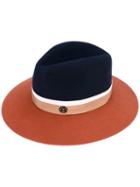 Maison Michel - Bi-colour Felt Hat - Women - Cotton - S, Blue, Cotton