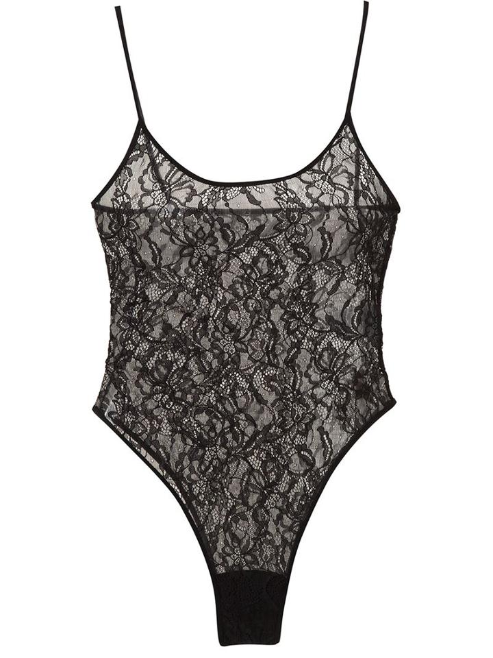 Faith Connexion Floral Lace Body, Women's, Size: 1, Black, Polyamide/spandex/elastane