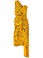 Romance Was Born Cheetah Minx Draped Dress - Yellow