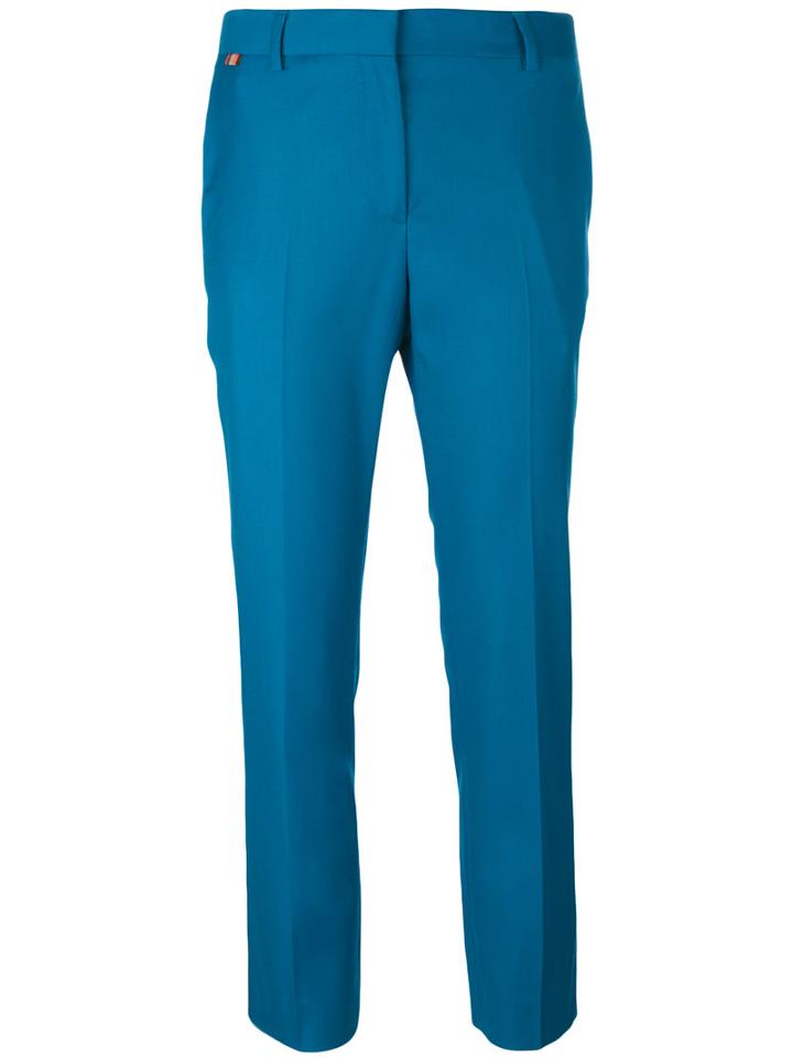 Paul Smith - Cropped Trousers - Women - Wool - 40, Blue, Wool