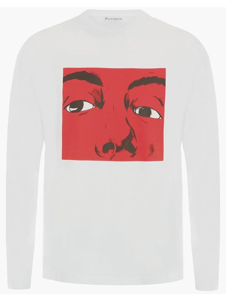 Jw Anderson Graphic Print Long Sleeve T-shirt - White