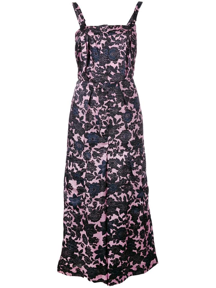 Christian Wijnants - Floral Print Jumpsuit - Women - Cupro/viscose - 36, Pink/purple, Cupro/viscose