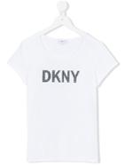 Dkny Kids Teen Grid Logo T-shirt - White